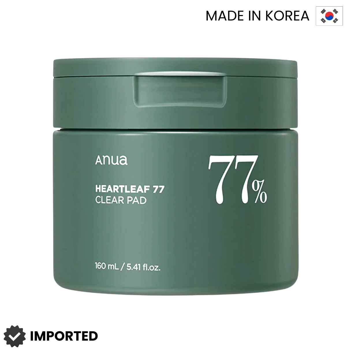 Anua 77% Heartleaf Clear Toner Pads. 160mL. 70 sheets