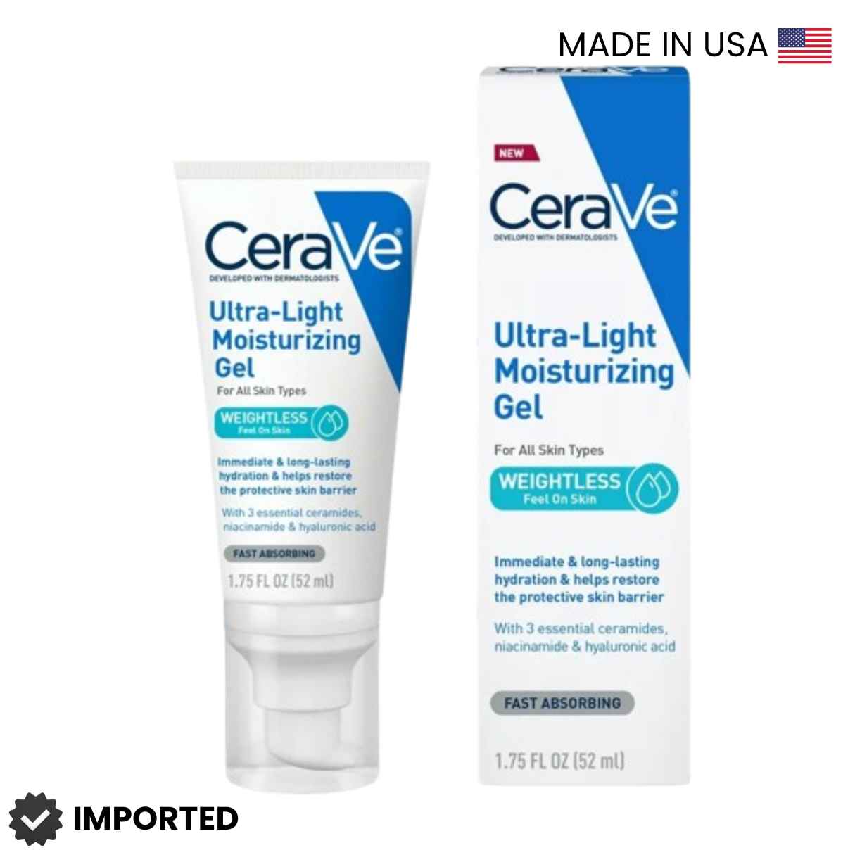 Cerave Weightless Ultra Light Moisturising Gel 52ML (All Skin types)